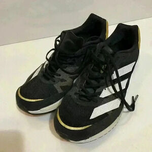 Size 9.5 - adidas Adizero Adios 6 Black Gold Metallic W